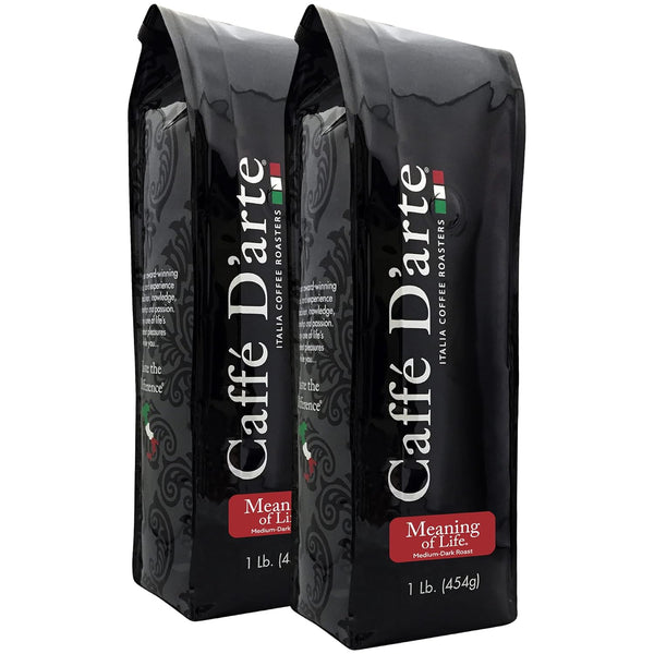 Caffe D'arte Meaning of Life Whole Bean Coffee MediumDark Roast, WellBalanced Classic