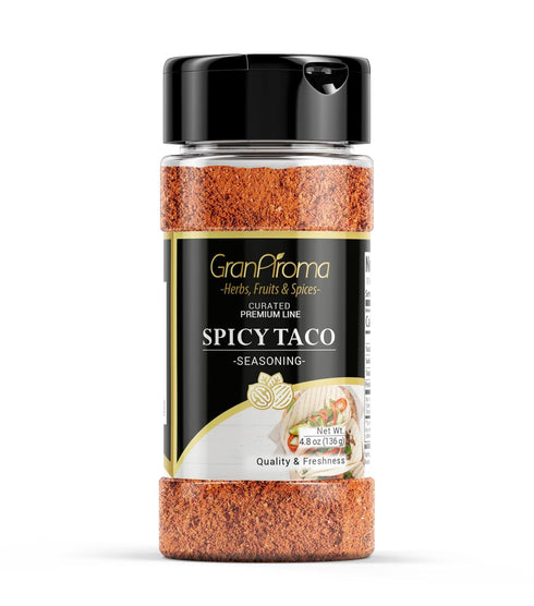 GranAroma Spicy Taco Seasoning, 4.8 oz, Savory & Spicy Spice Mix for Chicken & Beef
