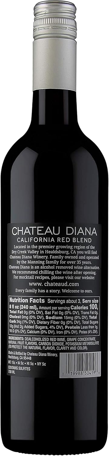 (3x 750) Chateau Diana Zero - Alcohol Removed Red Wine