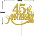 Gold Glitter 45th Anniversary Cake Topper for Happy 45th Wedding Anniversary / Birthday Party Decorations