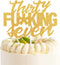 Thirty Seven Gold Glitter Cake Toppers, 37 Years Old 37th Birthday Anniversary Party Decorations Supplies