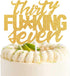 Thirty Seven Gold Glitter Cake Toppers, 37 Years Old 37th Birthday Anniversary Party Decorations Supplies