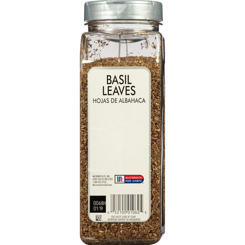 McCormick Culinary Basil Leaves, 5 oz - One 5 Ounce Container of Dried Basil Seasoning with Authentic, Fresh Flavor, Pairs Well with Pasta, Pizzas, Poultry, Sauces and More
