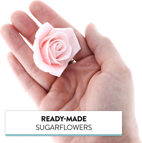 2 Inch, 8 Count Global Sugar Art Peace Rose Sugar Cake Flowers Pink by Chef Alan Tetreault