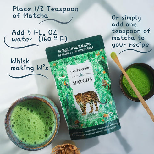Organic Matcha Green Tea Powder, 3.5 OZ - 80 Servings, Latte & Smoothie Grade, Japanese First Harvest