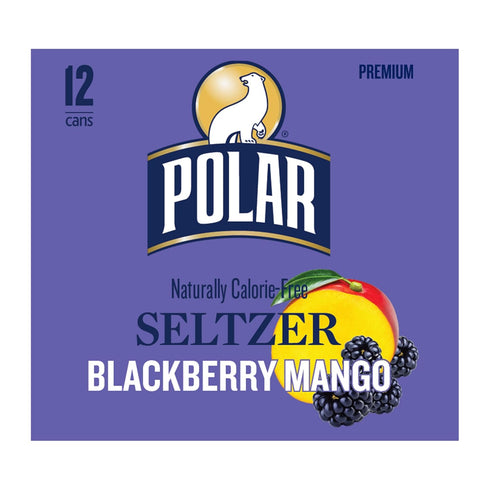 12oz 12 pack Polar Seltzer Water Blackberry Mango Can