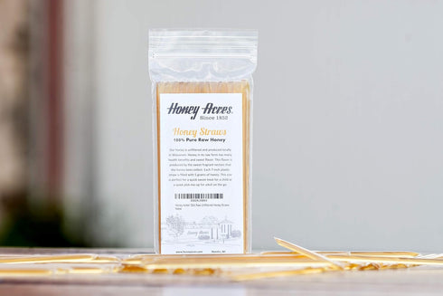 50 Count) Honey Acres' Raw Unfiltered Honey Straws - USA Honey Sticks (Clover