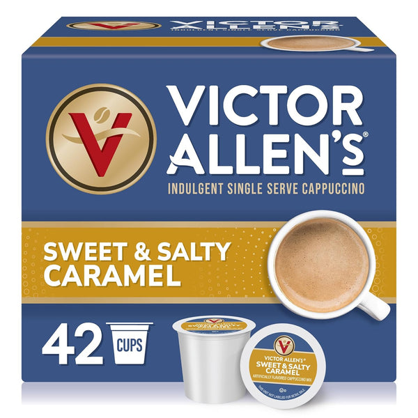 Victor Allen's Coffee Sweet and Salty Caramel Flavored Cappuccino Mix, 42 Count,