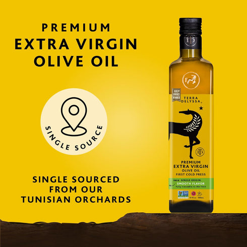500 ML (17 oz) 1 Pack, (1) Terra Delyssa First Cold Pressed Extra Virgin Olive Oil, Single Sourced, fl. Dark Glass