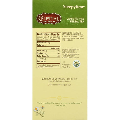25 Celestial Seasonings Sleepytime Herbal Tea, Tea Bags
