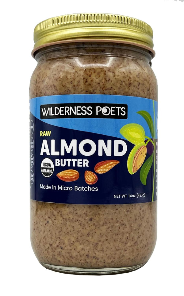 Wilderness Poets, Almond Butter - Organic Raw Nut Butter (1 Pound) -