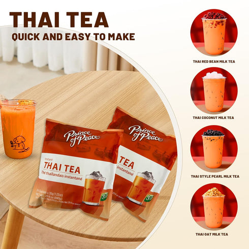 3 1 24 Prince of Peace in Instant Thai Tea Beverage, Sachets Value Size Instant Hot or Cold Beverage Easy to Brew Made