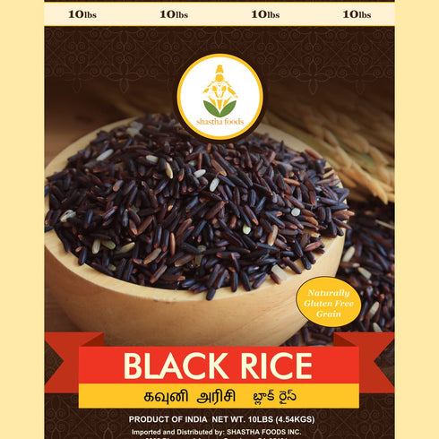 Shastha Karuppu Kavuni (Black Rice) 10 Lbs (Pack of 1) (B-M)