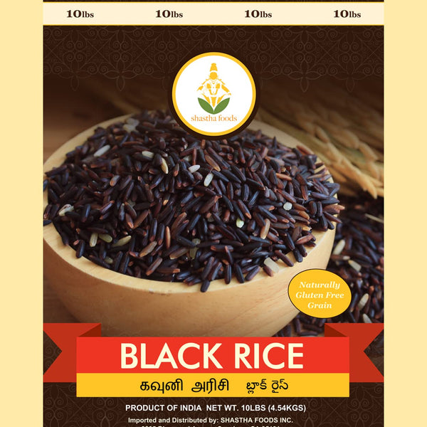 Shastha Karuppu Kavuni (Black Rice) 10 Lbs (Pack of 1) (B-M)