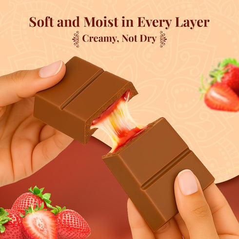 95g (3.35 oz) ChocCart Dubai Chocolate Premium Milk Chocolate Bar with Cheesecake & Strawberry Cream Filling, Gourmet