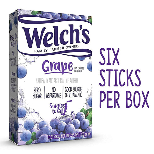 0.45 OZ, 6 (Pack 4) Welch's Grape Singles To Go Drink Mix, CT