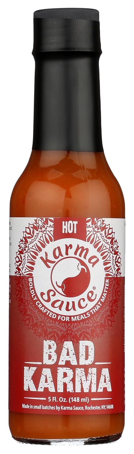 Bad Karma Hot Sauce | Hot With A Savory-Sweet Tang | No