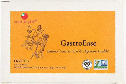 Health King GastroEase Herb Tea, Teabags, 20 Count Box