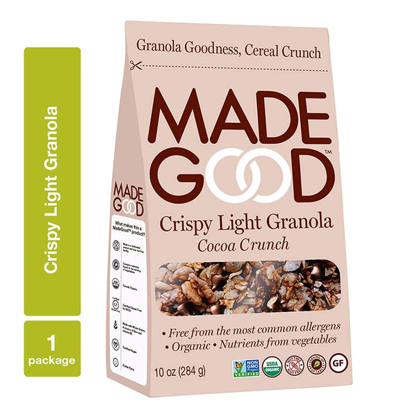 Made Good Crispy Light Granola, Nut-Free Gluten Free, Vegan, Organic Ingredients, Cocoa Crunch (10 Ounce)