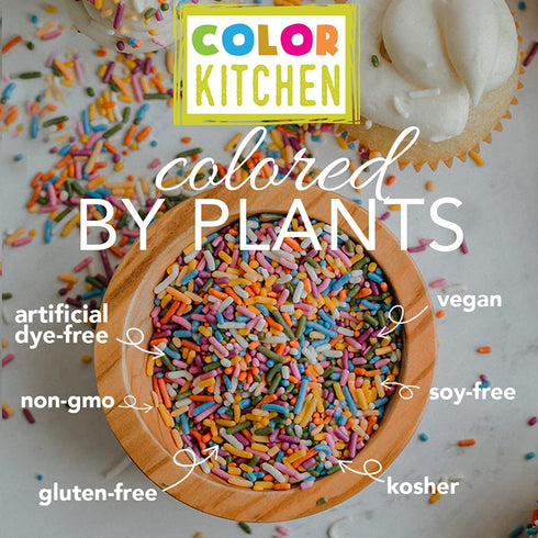 Color Kitchen Rainbow Sprinkles - Natural Ingredients for Baking, Ice Cream, Cookies, Gluten-Free, 3 OZ