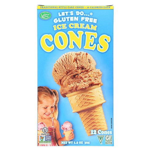 Let's Do Organic Ice Cream Cones Gluten Free Packages, 4Count