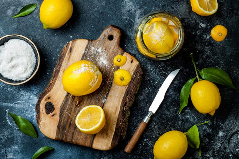 33 oz Sanniti Preserved Lemons, Whole Preserved Lemons in Brine | Bold Citrus Flavor for Cooking & Marinades