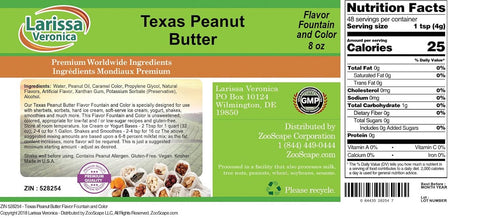Larissa Veronica (8 oz, 528254) Texas Peanut Butter Flavor Fountain and Color ZIN: