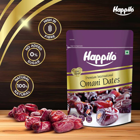 Happilo 680G Pack, 680 (Pack 1) Premium International Omani Dates Value Khajoor Or Khajur Dry Fruit, Healthy