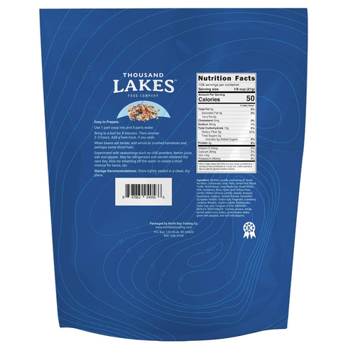 32 8 5 100+ Thousand Lakes Bean and Vegetable Dry Soup Mix - Bulk - pounds | Low Sodium | No Fat | High Fiber |
