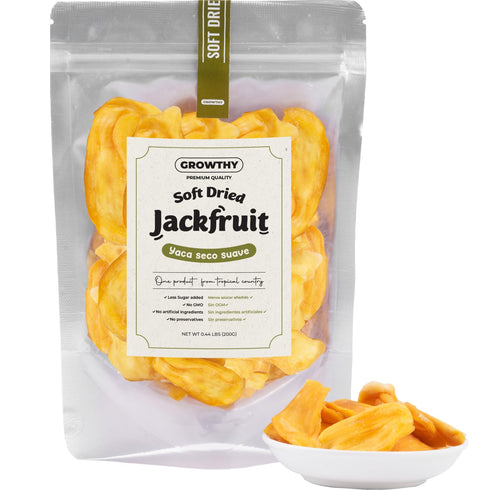 GROWTHY Soft Dried Jackfruit Chips 200Gram Healthy Snack for Adults & Kids, All-Natural,