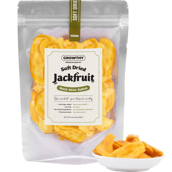 GROWTHY Soft Dried Jackfruit Chips 200Gram Healthy Snack for Adults & Kids, All-Natural,