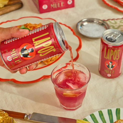 8.4 OZ, 12 Pack Lapo's Pomegranate Mule, Non Alcoholic Drink & Mocktail, Lemon, Wildflower Honey, Rosemary & Ginger