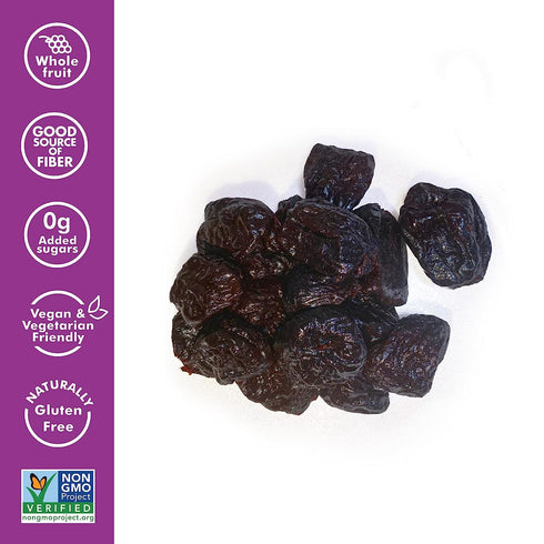 (4 Pack) 7 oz Sun-Maid California Sun-Dried Whole Pitted Prunes - Resealable Bag - Dried Plums - Dried Fruit Snack
