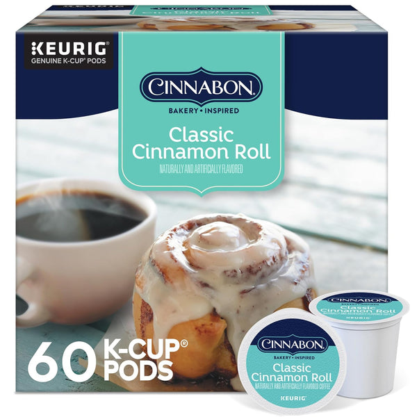 CINNABON Classic Cinnamon Roll Coffee, Keurig Single Serve K-Cup Pods, Light Roast Coffee,