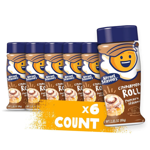 Kernel Season's Popcorn Seasoning, Cinnamon Roll, 2.85 oz, Pack of 6