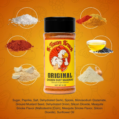 K-Town Krack Original Chicken Dust Seasoning, 5oz - All-Purpose BBQ Rub for Chicken, Beef, Pork, Fish
