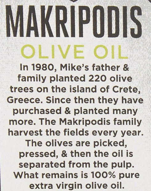 Makripodis Olive Oil 500 ML (16.9 oz) Greek Extra Virgin Olive Oil, Cold Pressed, NO Additives, NO preservatives