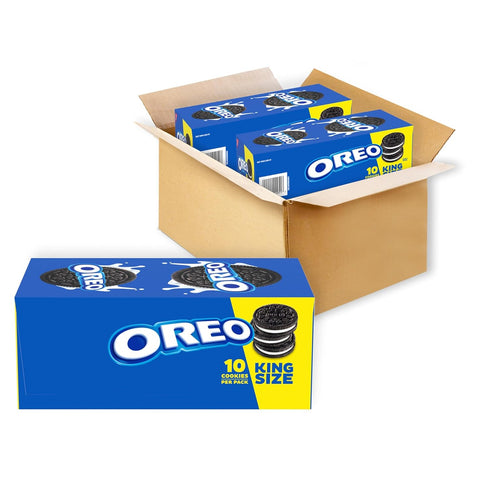OREO Chocolate Sandwich Cookies, King Size, 20 Snack Packs (2 Boxes, 10