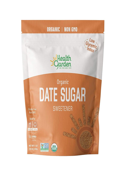 Health Garden Date Sugar (16 OZ), Organic Date Sugar Sweetener, All-Natural Dried