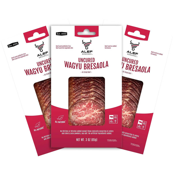TEAMORE Alef - All Natural Uncured Wagyu Bresaola, Premium Artisan Italian-Style Delicacy, 4-Month