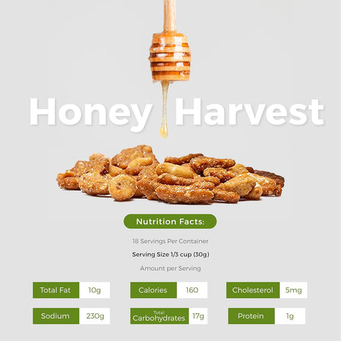 (16oz) Oregon Farm Fresh Snacks Honey Roasted Mixed Nuts Snack Mix - Locally Made Honey Roasted Peanuts, Toffee Peanuts