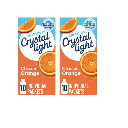 Crystal Light On The Go Sunrise Classic Orange Drink Mix, 10 ct,