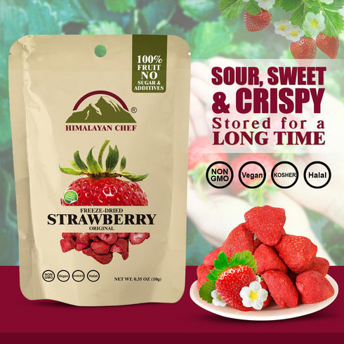 10g Himalayan Chef Freeze-Dried Strawberry | Organic Drieds Fruit Snacks, Healthy Fruits Snack for Kids & Adults