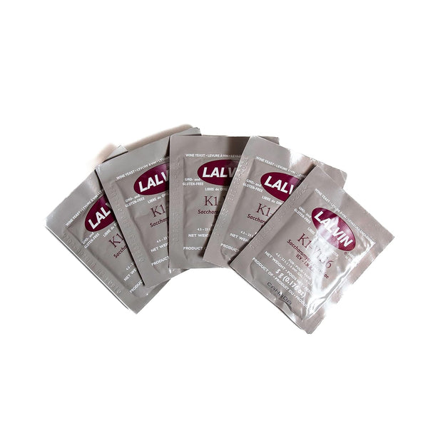 Craft A Brew - Lalvin K1-V1116 Wine Yeast, Neutral Dry Wine Yeast for Traditional or Fruit Wines, 5 Pack