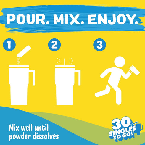 Pack Packets 30 Count Calypso Singles To Go! Drink Mix Variety Lemonade On-the-Go Powdered Drink Mix Low Calorie Water