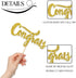 Gold Glitter Congrats Cake Topper for Graduation Party Decorations, Class of 2025, College Grad, Congratulations