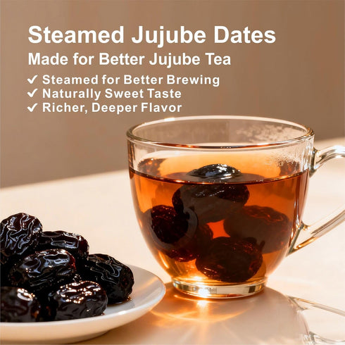 (7 OZ/Pack 1) NatureBliss Premium Steamed Jujube Dates, Pitted Dried Fruit Snacks, Large-size Chinese Red Dates (Hong