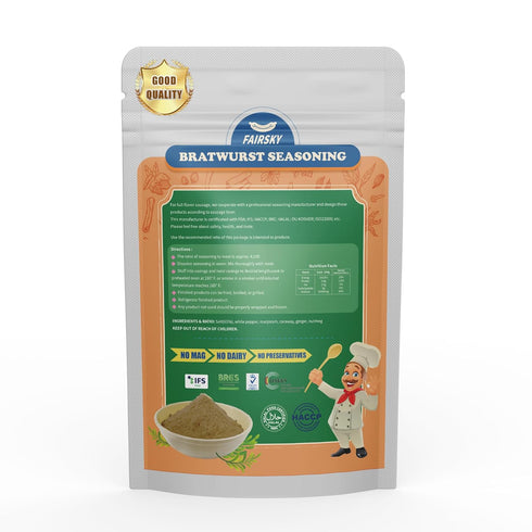FAIRSKY Bratwurst Sausage Seasoning Pre-Mix Blend for Home Sausage Making, Ideal Curing