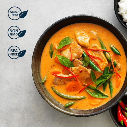 Simmer 198g PASSAGE TO ASIA Curry Sauce - Authentic Red Thai Curry Sauce - Medium Spiced Thai Food - Quick Meals - No