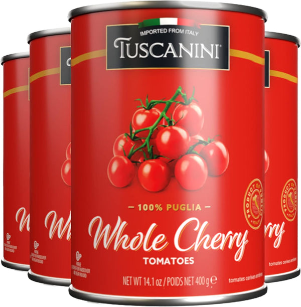 Tuscanini Whole Cherry Tomatoes 14.1oz (4 Pack) | Imported From Italy, Delicious